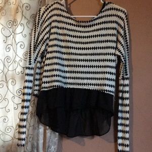 Crop top sweater with a tank top attached